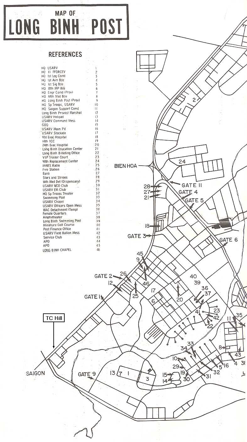 Map of Long Binh Post