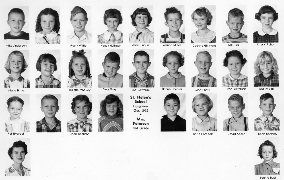 Second Grade at St Helens School 1952